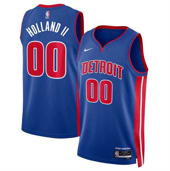 Mens Detroit Pistons #00 Ron Holland II Blue 2024 Icon Edition Stitched Jersey Dzhi->->NBA Jersey